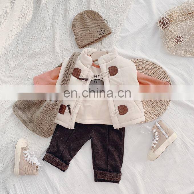 Korean fashion stand collar kids winter Cute thicken waistcoats 2020