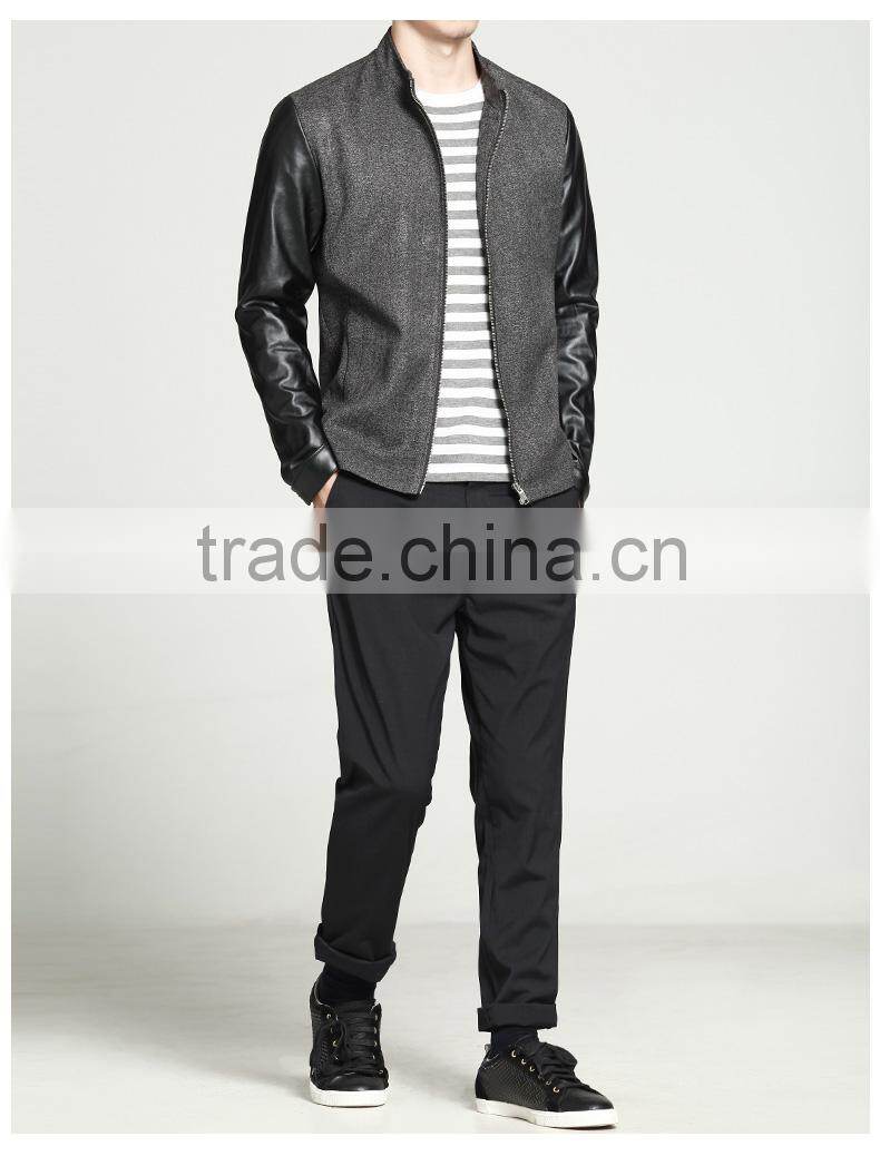 OEM 2015 New Arrival European Style Leather Jacket for Men