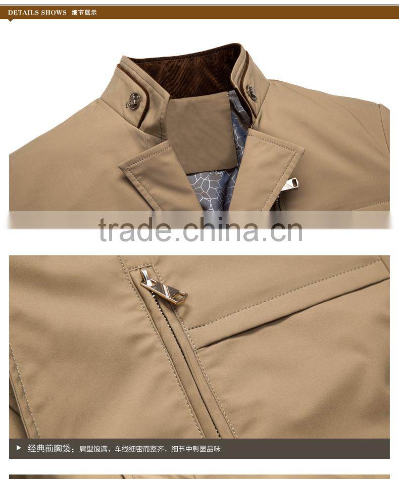 Factory OEM plus size european style harrington men khaki jackets