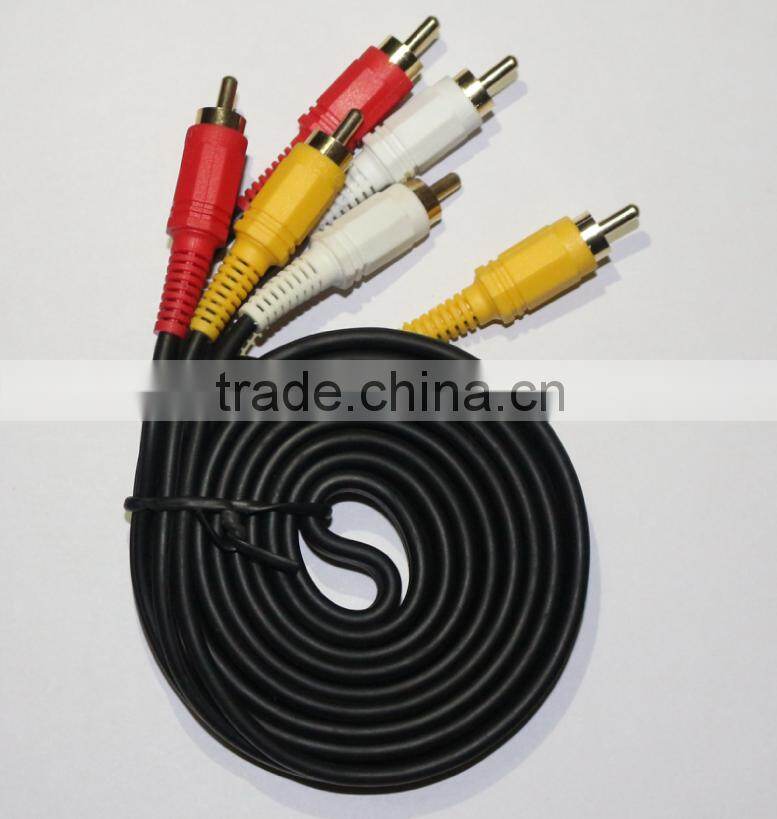 factory price 3RCA-3RCA 20m High grade Audio Video cable With metal casing