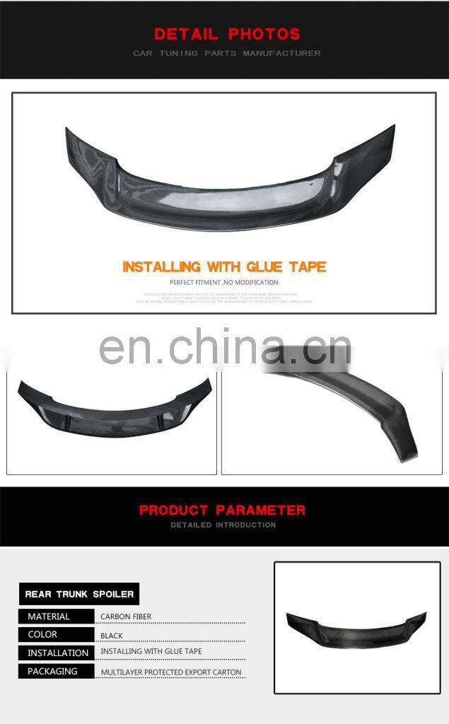 Carbon Fiber trunk spoiler For Mercedes Benz W204 C250 C300 C63 Sedan 4 Door 2008-2013