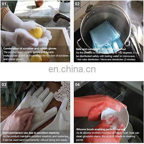 Silicone Gloves for Dish Washing Waterproof Silicone Kitchen BBQ Gloves Silicone Washingdish Gloves