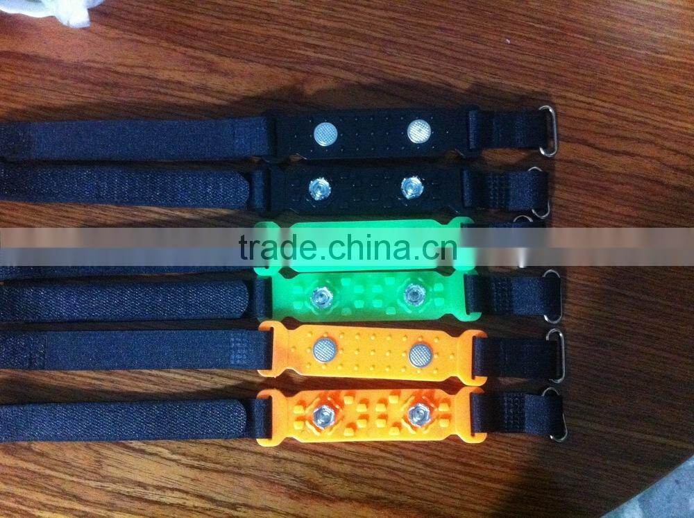 colorful 2 spikes anti-slip ice grip shoe covers