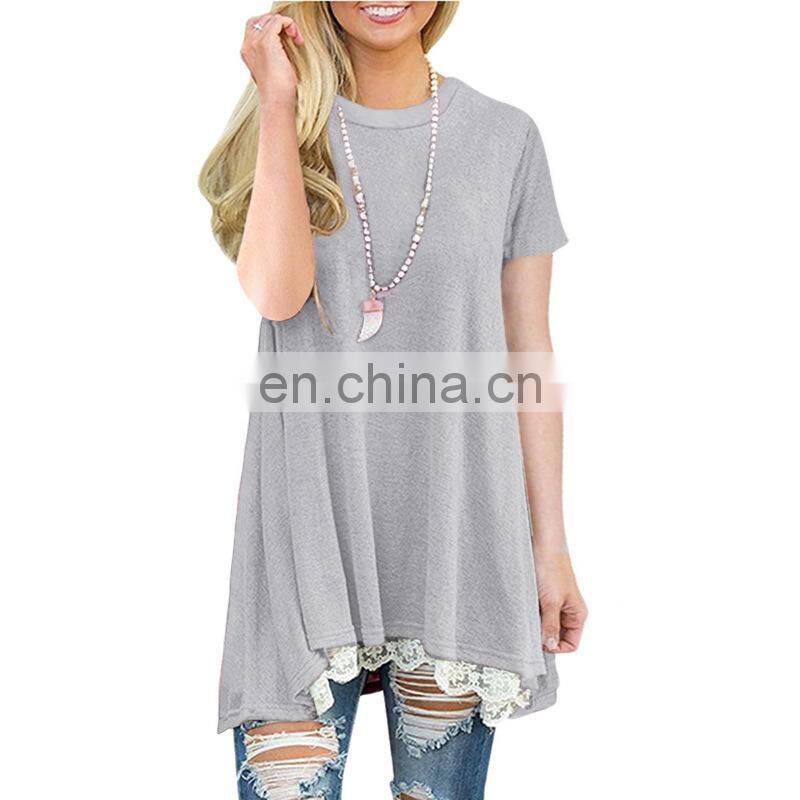 Factory Outlet 2021 Christmas Plus Size Women's Top Stitching New European and American Lace Long Sleeve Fat MM Casual Wear
