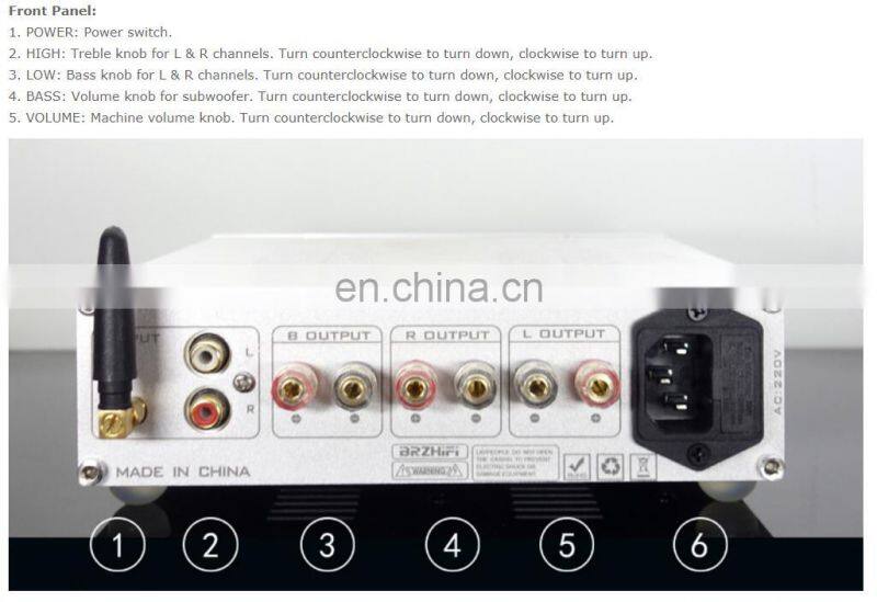 Assembled Black/Silver TPA3255 HiFi Power Amp 2.1 Channel Amplifier