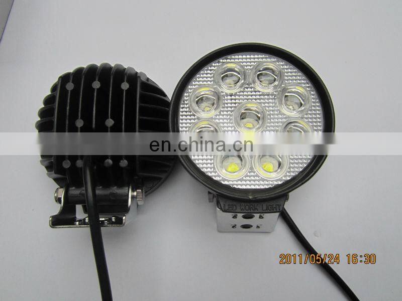 Lantsun round led light 4" inch 27W LED Working Light Spot Flood Lamp Motorcycle Tractor Truck Trailer SUV for JEEP Offroad
