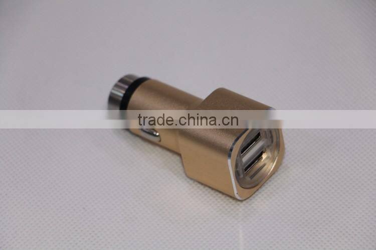 Two interfaced USB car vehicle charger with PVC blister gift box mobile accessories