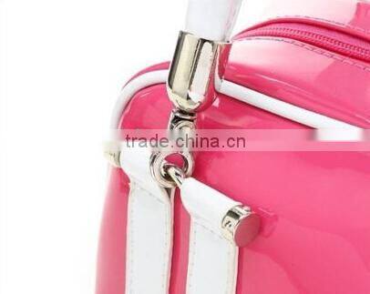 Smooth leather bright PU handbag