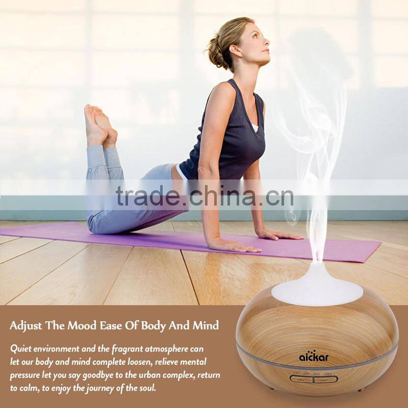 2016 New Design Light Wood Grain Cool Mist Aromatherapy Diffuser Ultrasonic Humidifier