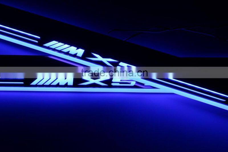 For E70 led moving flash sill scuff sill plate light new car styling door sill plate light auto spare accessory lamp