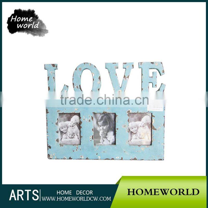 Popular retro decorative light blue MDF family tree love photo frame