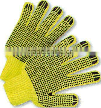 Colorful pvc dot gloves, pvc dot working glove, polka dot gloves