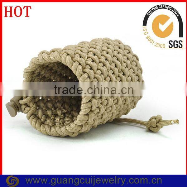 Fashion parachute rope woven outdoor emergency survival bottle shrink wrap sleeves