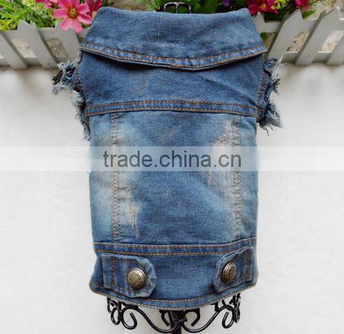 Retro-scratched grain cowboy dog clothes small spring/summer/autumn Teddy bear vest pet clothing