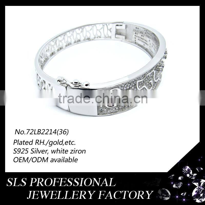 2015 New fashion jewelry 925 sterling silver bracelet connected ring for ladies-SLS professional jewellry