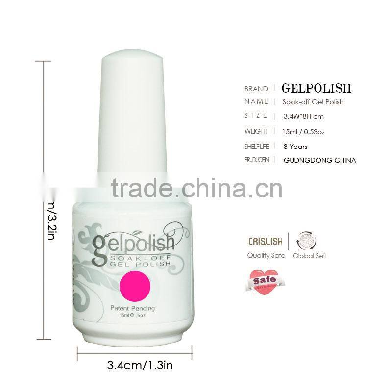 2015 popular colors easy soak off uv/led 177 organic color nail gelpolish can OEM with free samples
