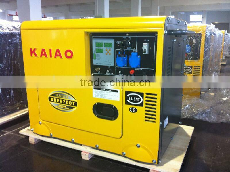 Air-cooled diesel generator/small portable generator KAIAO KDE6700T