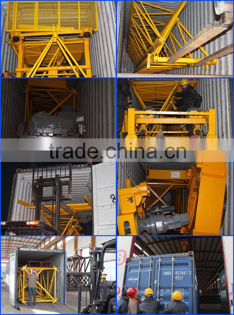 Factory sale 6T tower Crane luffing jib tower crane