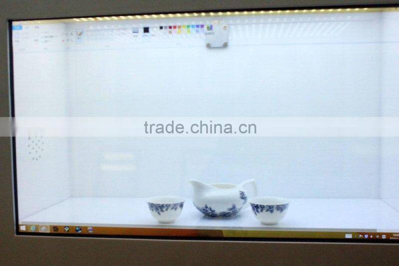 transparent LCD showcase box | touch showcase display
