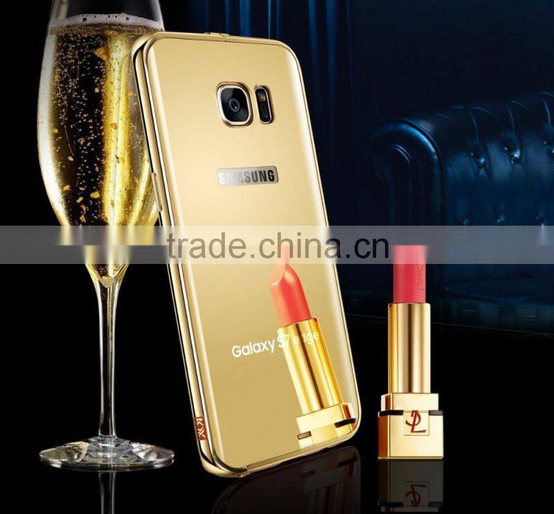 Original KXX with Mirror Case for Samsung S7 edge KXX Luxury Stainless steel frame Acrylic backplane Cover MT-5581