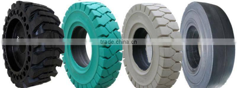 China Alibaba natrual rubber forklift tire, pneumatic solid tyre
