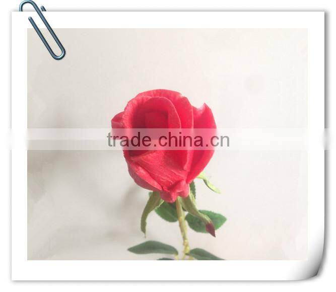 2015 latest PU material artificial blue rose flower bud