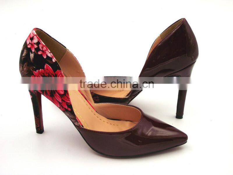 new fashion high heel empty sides flower party shoes