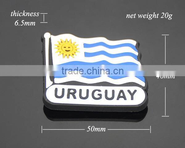 Uruguay Punta Del Este Souvenirs Flag Shaped Rubber Magnet Soft PVC Custom Fridge Magnets