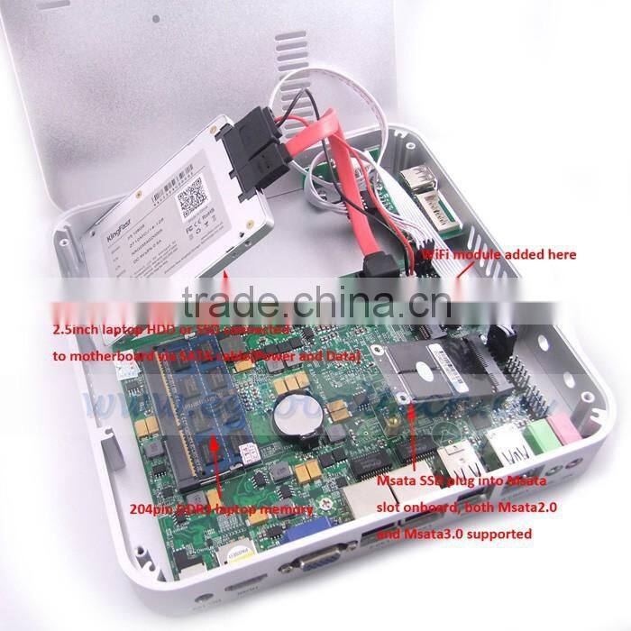 New Fanless System Thin Client Intel Core i3 5005U HD5500 4K Video 16GB RAM 128GB SSD Small Computer pc Dual Boot Win8/OpenELEC