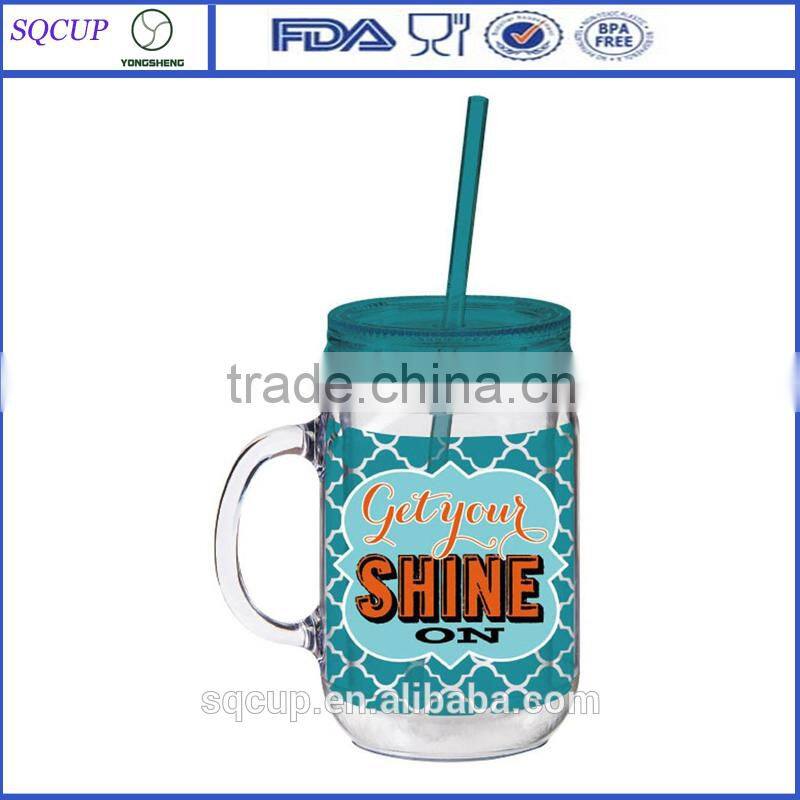20oz 24oz wholesale bpa free personalized double wall plastic mason jar,Custom mason jar wholesale