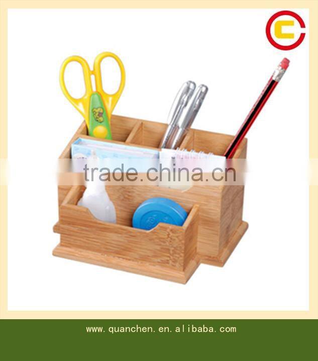 5 compartment Bamboowood work desk organizer