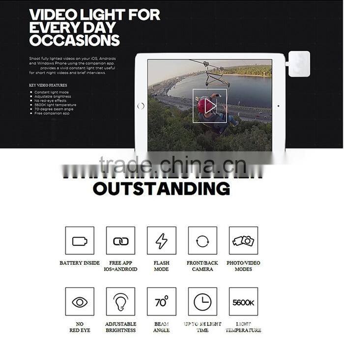 Portable Mini 4 LED External Flash Fill Light Selfie Lamp For iPhone 6