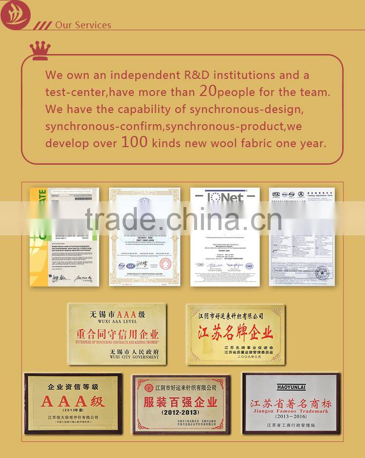 Poly wool fabric for overcoat or suits