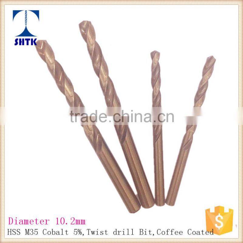 HSS M35 cobalt drill, Drill bit, Dia 10.2mm, twist drill bit