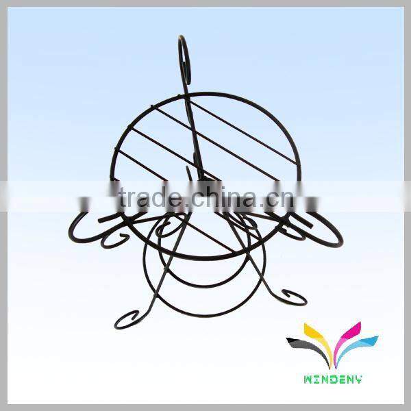 Garden display flower metal wire black colorful 3 tier corner shelf