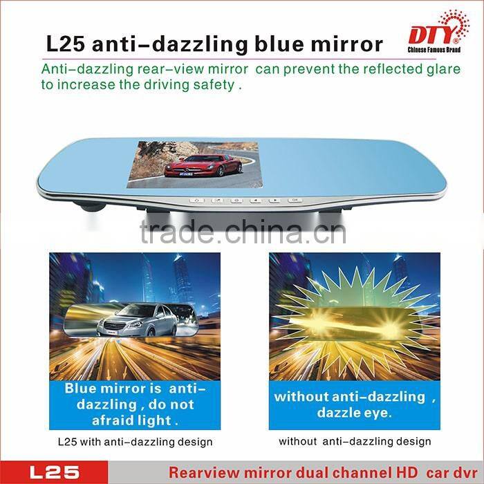 4.3 inch tft lcd screen rearview mirror car dvr,car dvr camera car reverse camera, hd car rearview mirror, L25