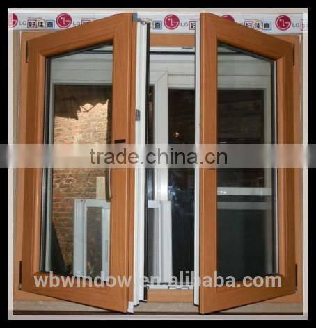 Easy maintain brown color UPVC tilt&turn windows