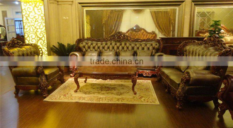 U-shaped sofa yellow leather sofa unfinished antiques furniture