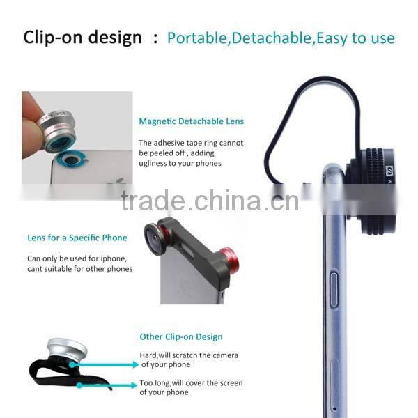 Universal Mobile phone Camera LensWide Angle Fish Eye Macro 3in1 Mobile Phone Lens