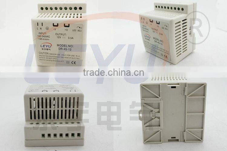 CE CCC high performance din rail 220v 5v 5a power supply DR-45w single output power supply
