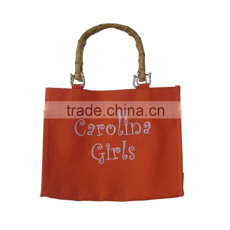 China wholesale OEM grocery women canvas bag embroidery