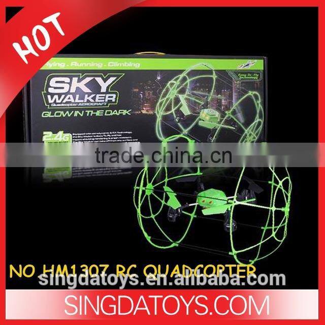 Four Axis HM1307 2.4G Glow In The Dark RC Quadcopter with protective ring anti-throw fluorescence