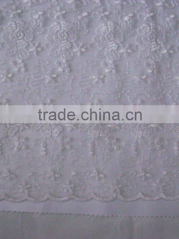 Delicate white tulle lace