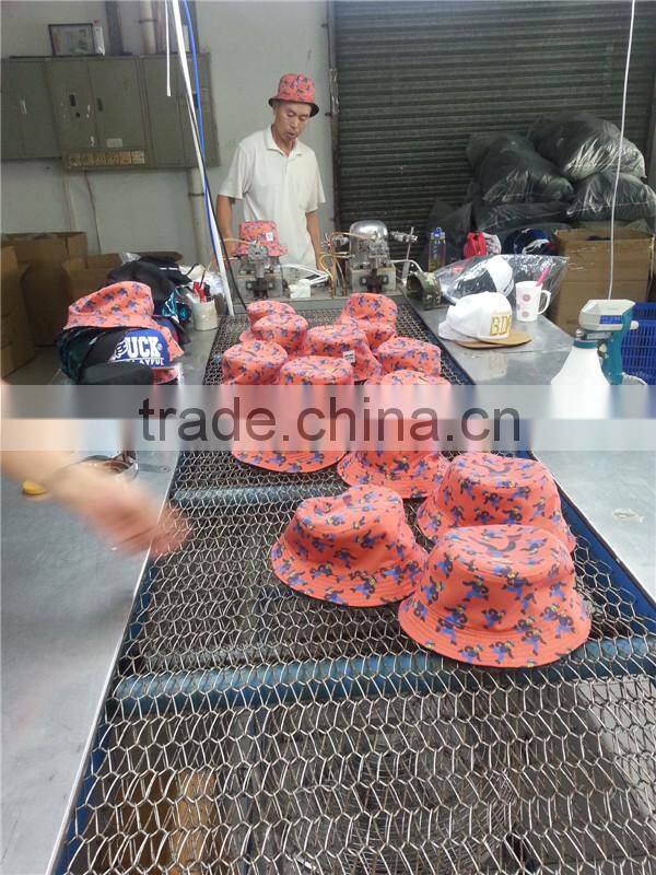 custom reversible bucket hat with woven label patch logo