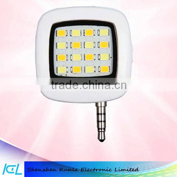 Camera Flash Light For IOS Android Mini Portable 3.5mm Jack Smart Selfie 16 LED Camera Flash Light