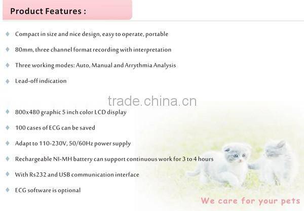 MSLEC25-4 High Quality 3 Channel Veterinary ECG Machine/ECG Machine for Pets