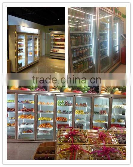 supermarket glass door freezer showcase display