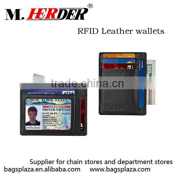 China Suppliers Guangzhou Factory High Quality Leather RFID ID Card Holder
