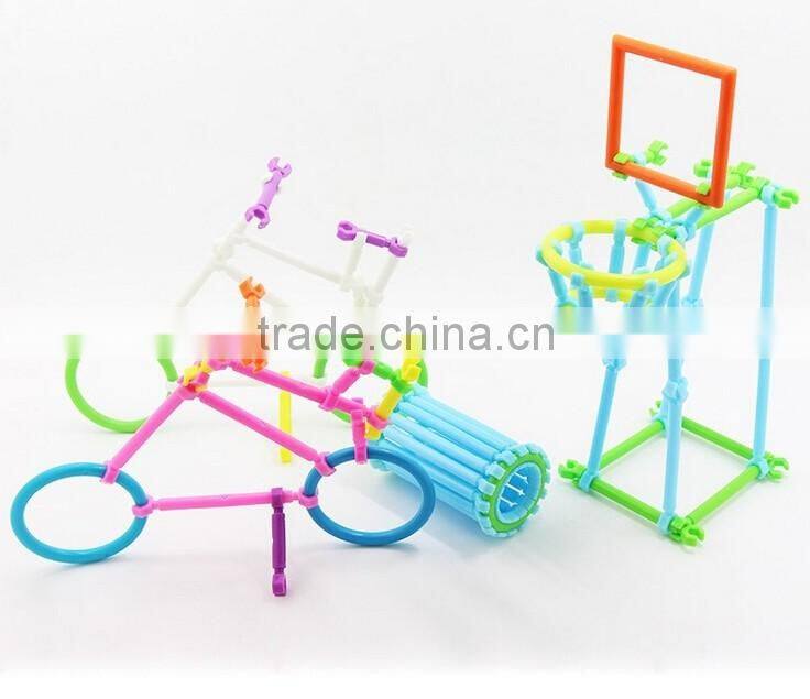 Newly intelligent diy plastic kid toy building block smart stick