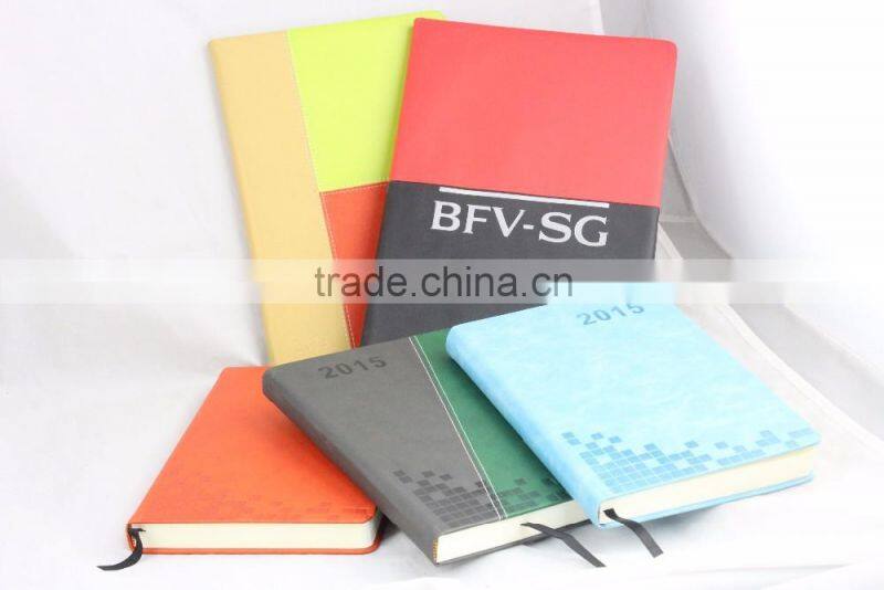 Factory direct supply A5 size genuine/pu leather hardcover notebook with customer logo